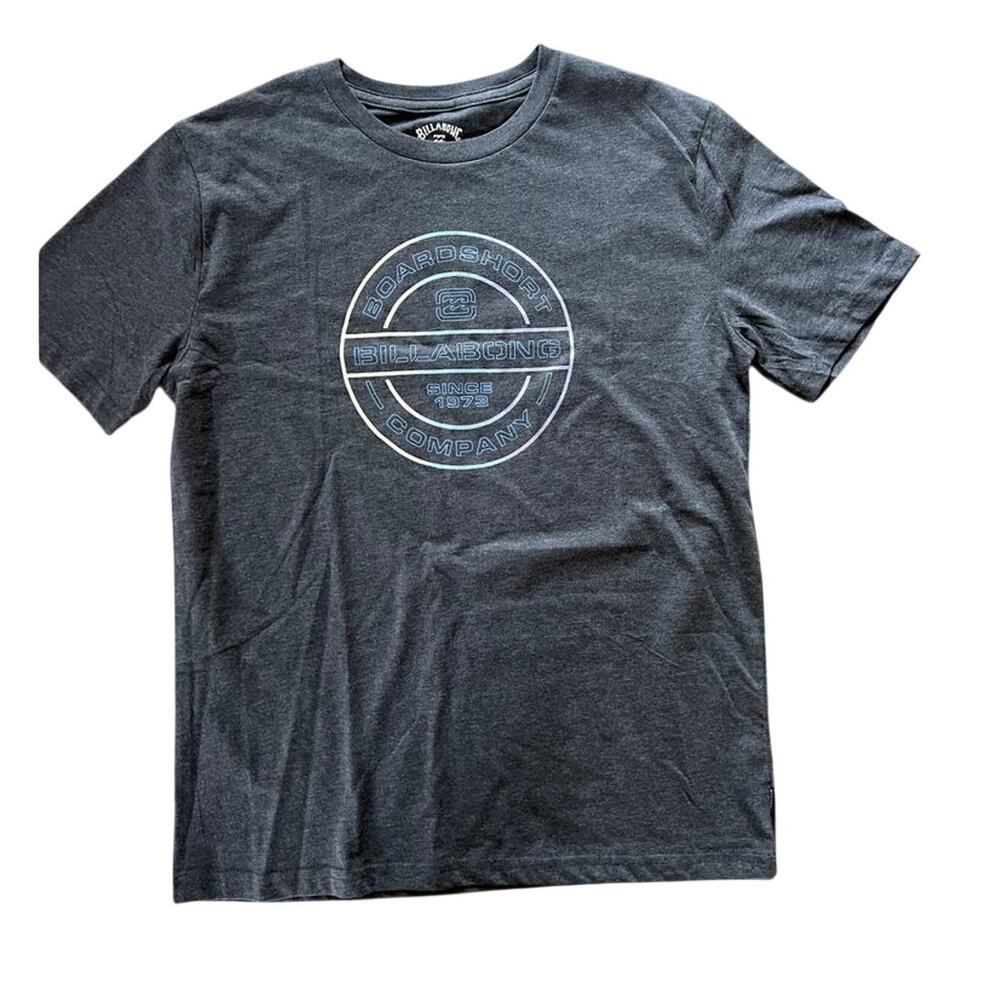 Billabong Short Sleeve Gray Graphic Crewneck T-shirt, Kids size L